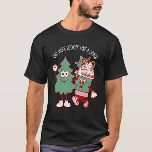 ここからスナックのクリスマスツリーケーキのように見える Tシャツ (正面)