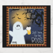 ここかわいいおもしろい幽霊インスピレーション スパークリングワインラベル (シングルラベル)