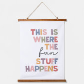 ここがおもしろい物 吊り下げ型タペストリー (正面)