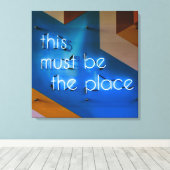 ここがネオンの看板おもしろい キャンバスプリント (インサイチュ (ウッドフロア))