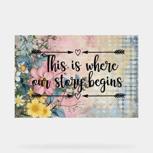 ここが私たちの物語の始まる引用文 アクリルサイン (正面)