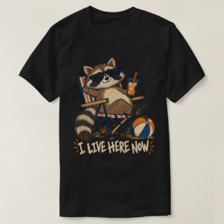 ここが私のホームだわ アライグマ ビーチ スポーツ ジョーク Tシャツ