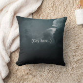 「ここでお泣き」感情的サポート装飾用クッション クッション (ブランケット)
