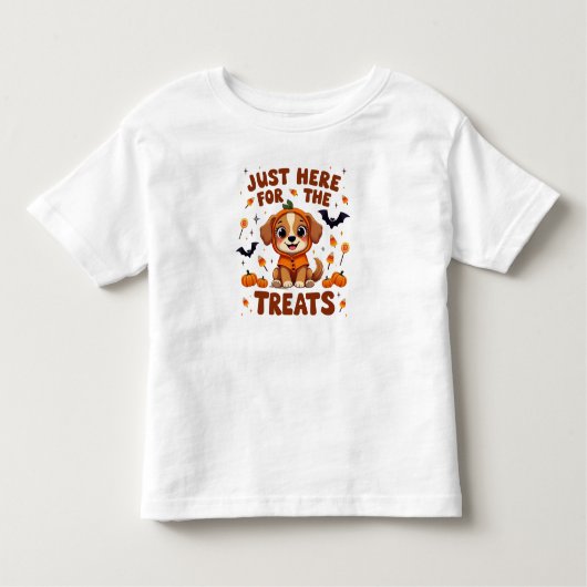 ここでお菓子のハロウィーン トドラーTシャツ (正面)