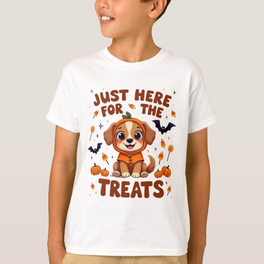 ここでお菓子のハロウィーン Tシャツ (正面)