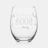 ここではボスハロウィーンのこうもり ステムなしワイングラス (裏面)