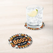 ここではボースおもしろいハローウィンパーティの好意 ラウンドペーパーコースター (インサイチュ)