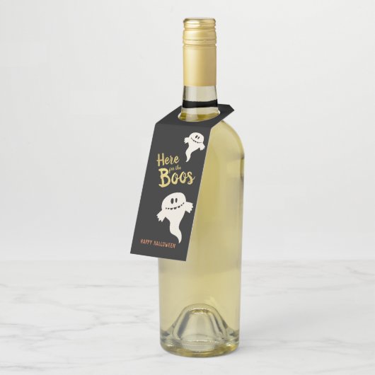 ここではボースハローウィンパーティ ボトルネックタグ (アングル)