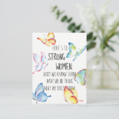 ここでは強い女性の水の色の蝶 ポストカード (スタンド正面)