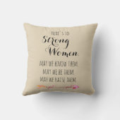 ここでは強い女性の水色の矢印引用文 クッション (裏面)