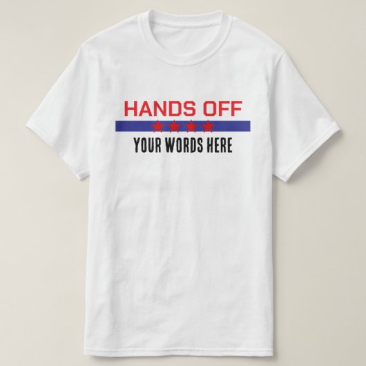 ここでは言葉に手を出すな 赤 白 青 Tシャツ (デザイン正面)
