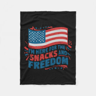 ここでは、スナックと自由のヴィンテージ7月4日 フリースブランケット