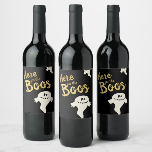 ここではBoosの金ゴールドと黒いハローウィンパーティ ワインラベル (ボトル)