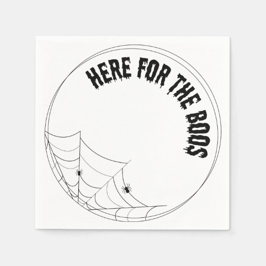 ここではboos豪華なナプキンのために – halloween スタンダードカクテルナプキン (正面)