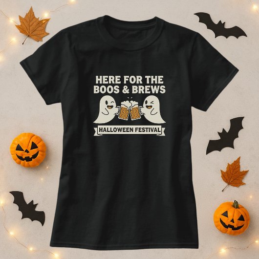 ここではBoos & Brews Tee用;ハロウィーンフェスティバル Tシャツ