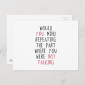 ここでも同じことを繰り返していただけませんか? ポストカード (正面/裏面)