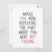 ここでも同じことを繰り返していただけませんか? ポストカード (正面/裏面)