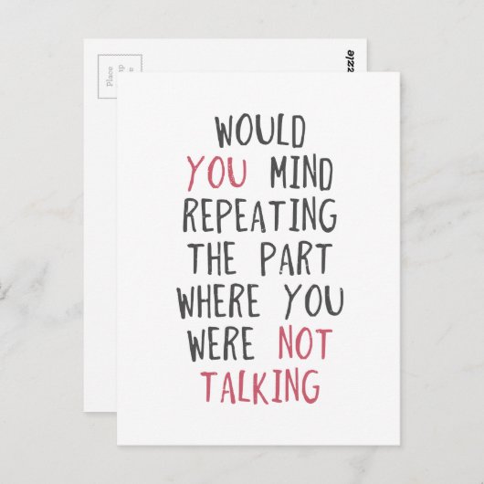 ここでも同じことを繰り返していただけませんか? ポストカード (正面/裏面)