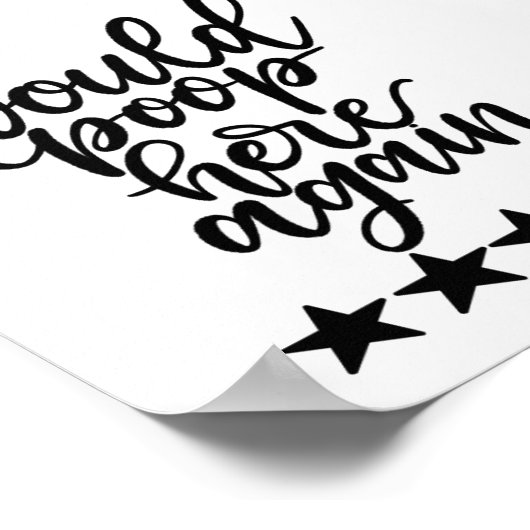 ここでウンチを再びプリント ポスター (角)