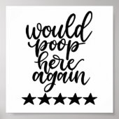 ここでウンチを再びプリント ポスター (正面)