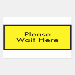 ここでカスタマイズ可能なメッセージ黄色をお待ちください 長方形シール