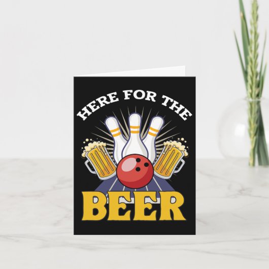 ここでビールを飲むボーリング カード (正面)