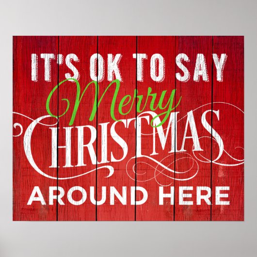 ここでメリークリスマスを言ってもよのまわりにい！サイン ポスター (正面)