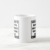 ここで働くのは大変 おもしろいマグカップ コーヒーマグカップ (中央)