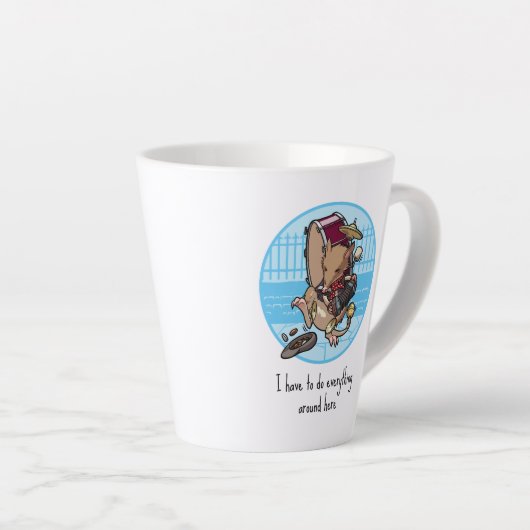 ここで全部やらなきゃのまわりにいけない男のバンド カフェラテマグ (右アングル)