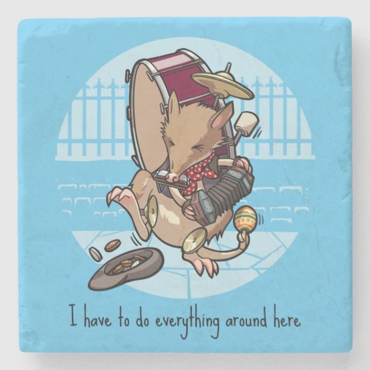 ここで全部やらなきゃのまわりにいけない男のバンド ストーンコースター (正面)