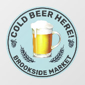 ここで冷たいビールをカスタマイズ 店舗正面 ウィンドウサイン (シート)