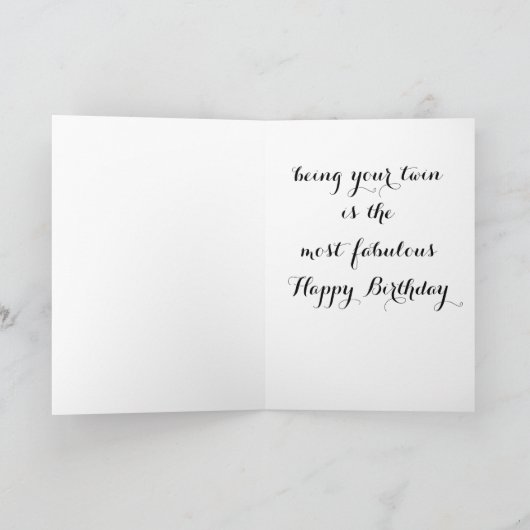 ここで双子は素晴らしいこと(誕生日の願い) カード (内部)