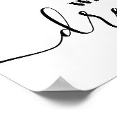 ここで夢を見る愚か者へタイポグラフィホワイトブラック ポスター (角)