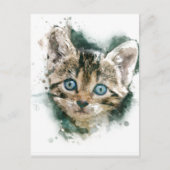 ここで子猫子猫...美しい水絵画色 ポストカード (正面)