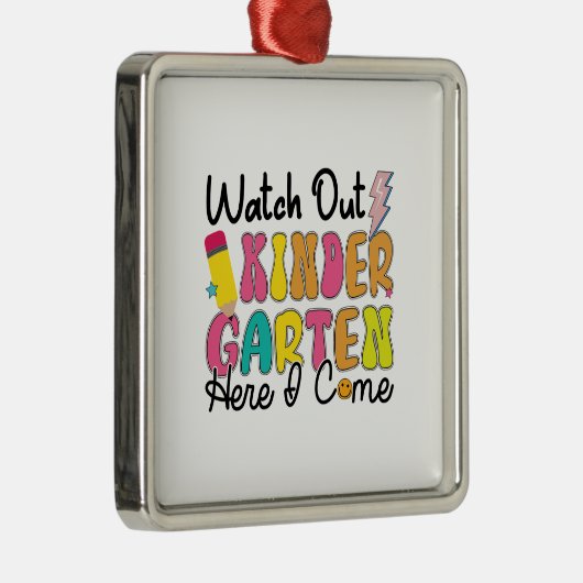 ここで幼稚園を見来て メタルオーナメント (右)