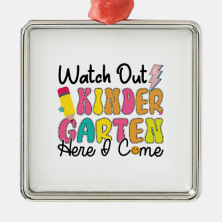 ここで幼稚園を見来て メタルオーナメント