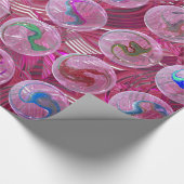 ここで我々はピンクの大理石を回る ラッピングペーパー (角)