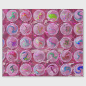 ここで我々はピンクの大理石を回る ラッピングペーパー (フラット)