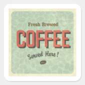 ここで提供される新鮮なコーヒー スクエアシール (正面)
