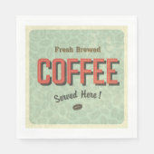 ここで提供される新鮮なコーヒー スタンダードランチョンナプキン (正面)
