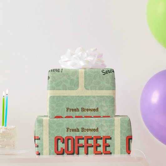 ここで提供される新鮮なコーヒー ラッピングペーパー