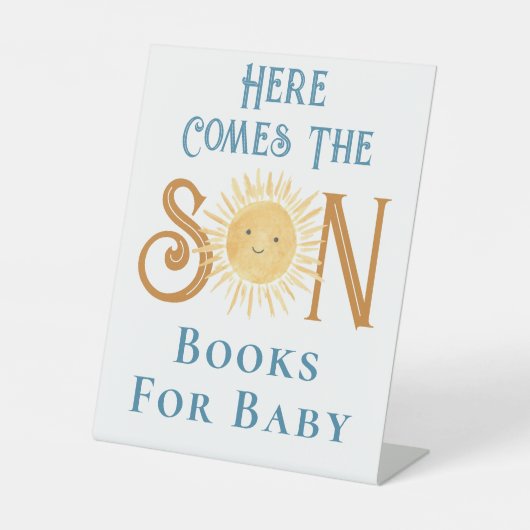 ここで来は、ベビーの赤ちゃんシャワーのための息子の本 台座サイン (正面)