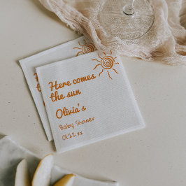 ここで来は、息子の手を引いた赤ちゃんシャワー スタンダードカクテルナプキン