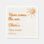 ここで来は、息子の手を引いた赤ちゃんシャワー スタンダードカクテルナプキン (正面)