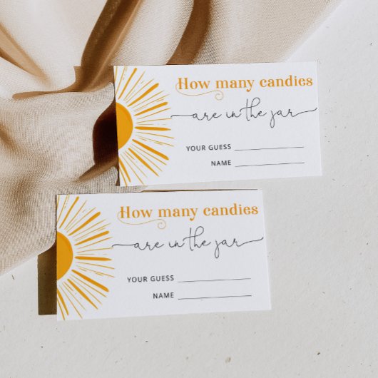 ここで来太陽はキャンディの数を推測する エンクロージャーカード