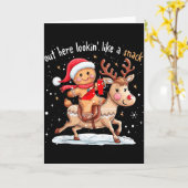 ここで楽しそうなお菓子みたいなクリスマスジンジャーブレッド カード (黄色い花)