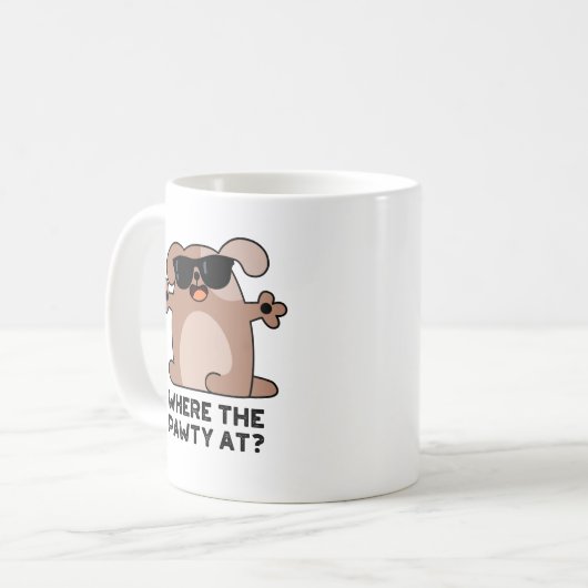 ここで犬の犬のおもしろいパウは コーヒーマグカップ (正面左)