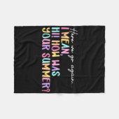 ここで私たちは再び夏の終わりのおもしろい先生グラフ フリースブランケット (正面(横))