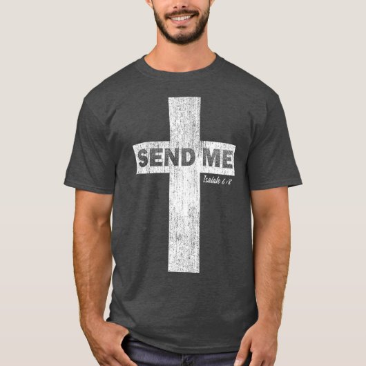 ここで私はイザヤ68キリスト教の信仰を私に送る Tシャツ (正面)