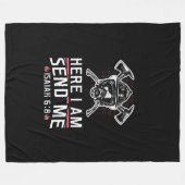 ここで私はイザヤ68消防士を送る フリースブランケット (正面(横))